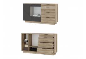 Комод КМ 02 1704 4 ящика со стеклом Даллас