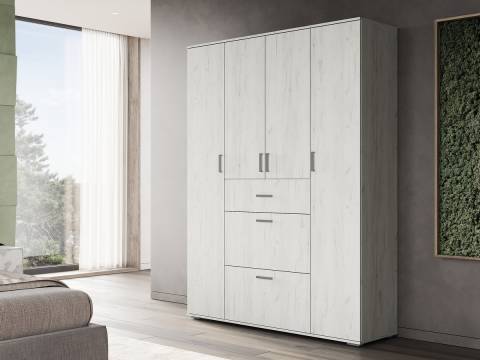 Шкаф Нельсон 3 Дуб Крафт Белый