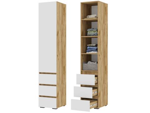 Пенал закрытый ПН 03 Хелен Дуб Крафт золотой/Белый шагрень