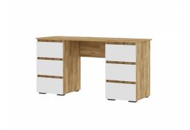 Письменный стол ПС 02 Хелен Дуб Крафт золотой/Белый шагрень