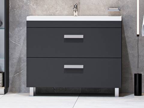 Тумба с раковиной Orlando 100 напольная серый