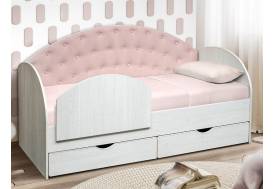 Кровать с продольной мягкой спинкой Софа №10 800х1600 с бортиком