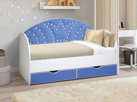 Кровать с продольной мягкой спинкой Корона №2 800х1600 мм