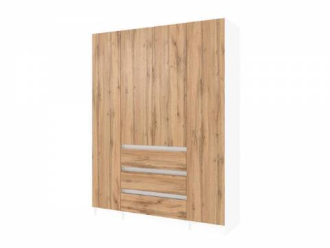 Шкаф Парус четырехстворчатый 1600 белый/вотан