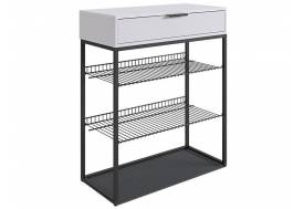 Обувница Краш черный муар/белое дерево