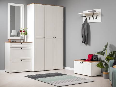 Прихожая Остин Белый шагрень