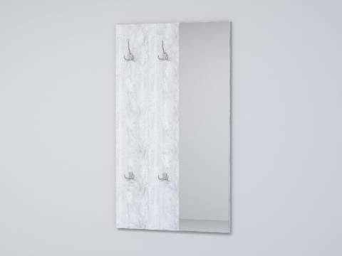 Вешалка Эго ВЗ-1 с зеркалом бетон светлый