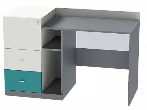 Стол письменный Клео Ст-1 графит, миндаль, океан