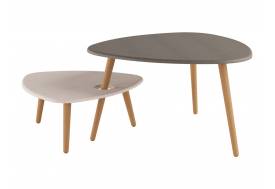 Стол журнальный Стилгрей серый лен/бежевый лен