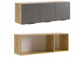 Антресоль трехдверная Бери графит