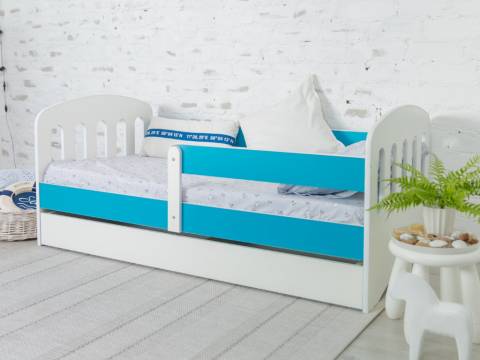 Кровать Малыш с ящиком бирюза