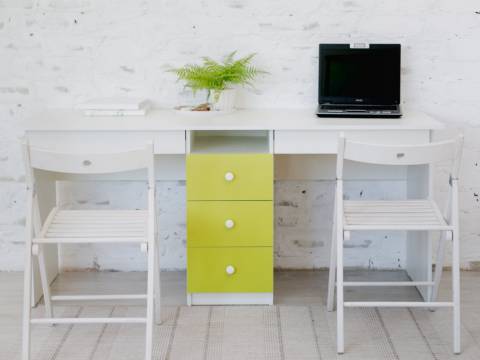 Стол письменный двухместный В 5 салатовый