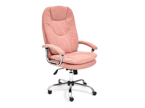 Кресло офисное Softy lux флок розовый