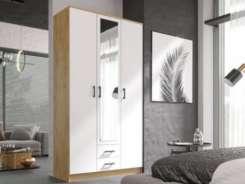 Шкаф Трио вотан/белый гладкий