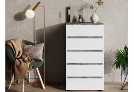 Комод Лотос 600 с 5-ю ящиками Бетон серый