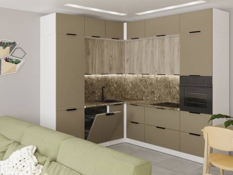 Кухонный гарнитур Альба гранд прайм 2200х2500 мм