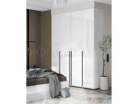 Шкаф четырехстворчатый Норд 1600 белый глянец МГ