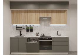 Кухонный гарнитур арт 44 Лайн Обсидиан Дуб сонома 2800 мм