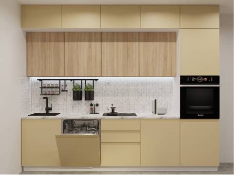 Кухонный гарнитур арт 54 Лайн Стамбул Дуб сонома 3000 мм