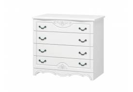 Комод 4 ящика Лотос Лак белый