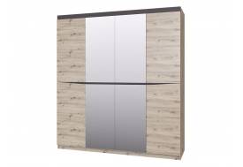 Шкаф ШР-4 с зеркалом Тиана Дуб Бонифаций/Вольфрам