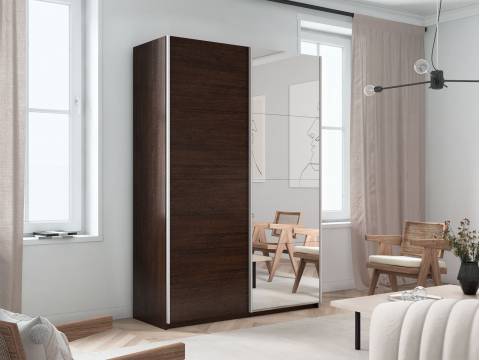 Шкаф-купе Прайм 2-х дверный 1600 Зеркало/ДСП Венге
