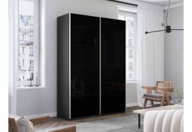 Шкаф-купе Прайм 2-х дверный 1200 Стекло Черное Серый Диамант