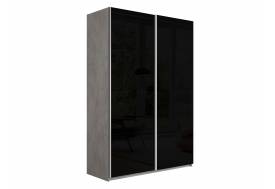 Шкаф-купе Прайм 2-х дверный 1600 Стекло Черное Бетон