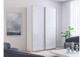 Шкаф-купе Прайм 2-х дверный 1200 Стекло Белое Белый Снег