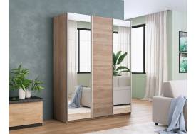 Шкаф-купе Прайм 3-х дверный 2100 два Зеркала/ДСП Сонома
