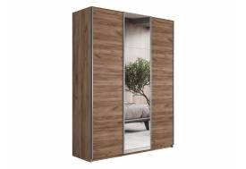 Шкаф-купе Прайм Широкий 3-х дверный два ДСП/Зеркало Крафт табачный