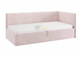 Кровать-тахта с подъемным механизмом Твикс цвет велюра нежно-розовый