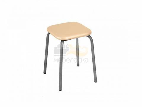Табурет квадратный Эконом 18 С бежевый/серый