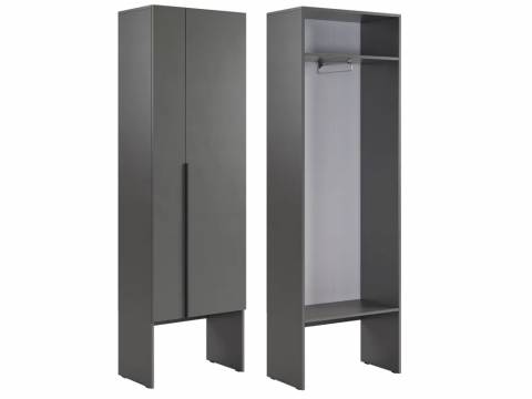 Шкаф двухдверный L600 Баско графит