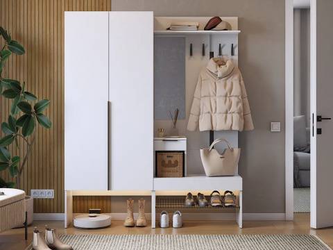 Прихожая Баско комплект К1 белое дерево