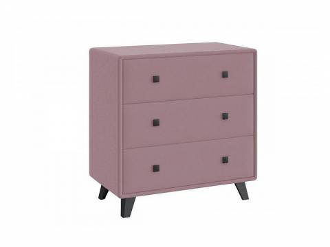 Комод Николь 3 ящика микровелюр розовый