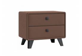 Тумба Николь широкая 2 ящика микровелюр шоколад