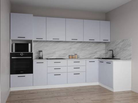 Кухонный гарнитур Смоки 3200х1400 МДФ