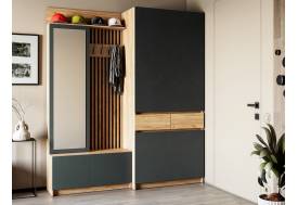 Модульная прихожая Стоуби с двухдверным шкафом фасад серый графит