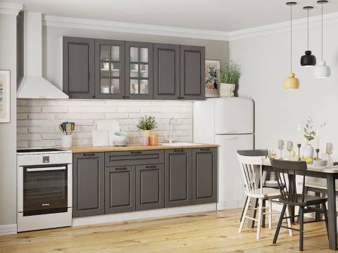 Кухонный гарнитур Африканское Лапачо графит 2000 мм