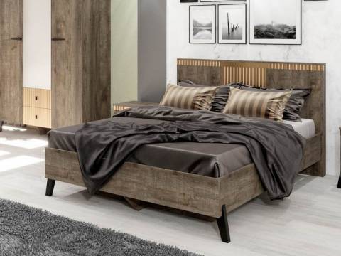 Кровать с ножками 1400 Ольга 3 дуб коми