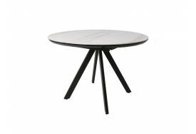 Стол Бахус раздвижной 1200 мм мрамор белый/черный муар