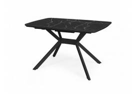 Стол раздвижной Олимп 1600 мм мрамор черный/черный муар