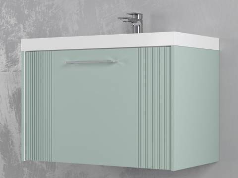 Тумба Альба 80 подвесная 1 ящик раковина Комфорт 80 мята