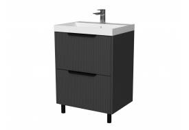 Тумба Рица 60 напольная 2 ящика раковина Океан 60 Антрацит