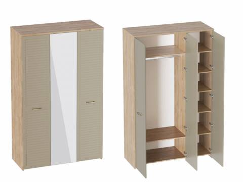 Шкаф трехдверный Гавана Светло-серый