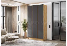 Шкаф трехстворчатый Келвин (1200) Графит, Дуб Крафт-вставка дуб крафт