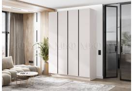 Шкаф четырехстворчатый Келвин (1600) Кашемир-вставка черная