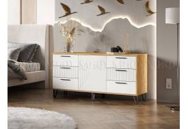 Комод (1500) Флэш Браш Вайт, Дуб Крафт