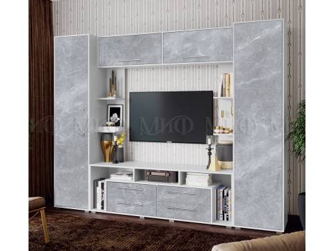 Гостиная Гармония Мрамор Глянец, Белый